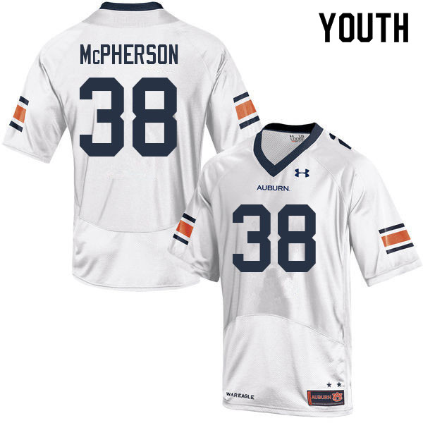 Youth Auburn Tigers #38 Alex McPherson White 2022 College Stitched Football Jersey